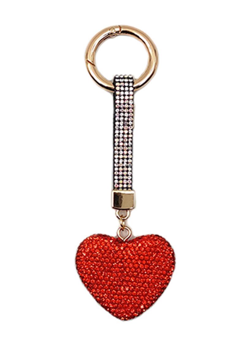 RHINESTONE HEART KEYCHAIN