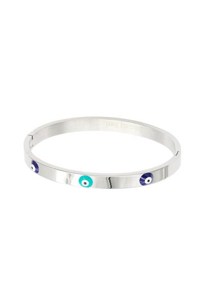 METAL STAINLESS STEEL EVIL EYE HINGE BRACELET