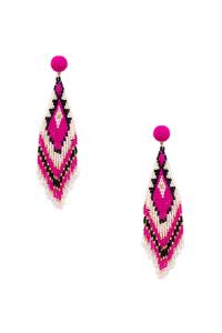 SEED BEAD AZTEC TASSEL DANGLE EARRING