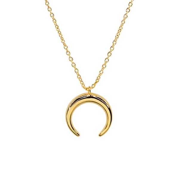 CRESCENT MOON CHARM 14 KARAT GOLD DIPPED NECKLACE