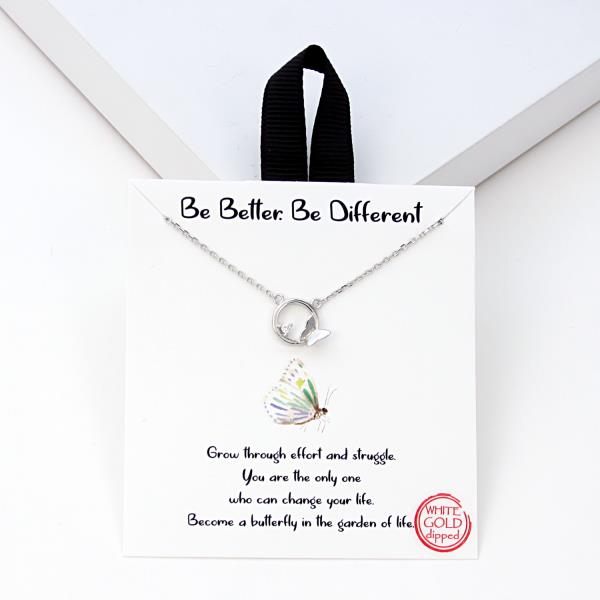 18K GOLD RHODIUM DIPPED BE BETTER BE DIFFERENT NECKLACE
