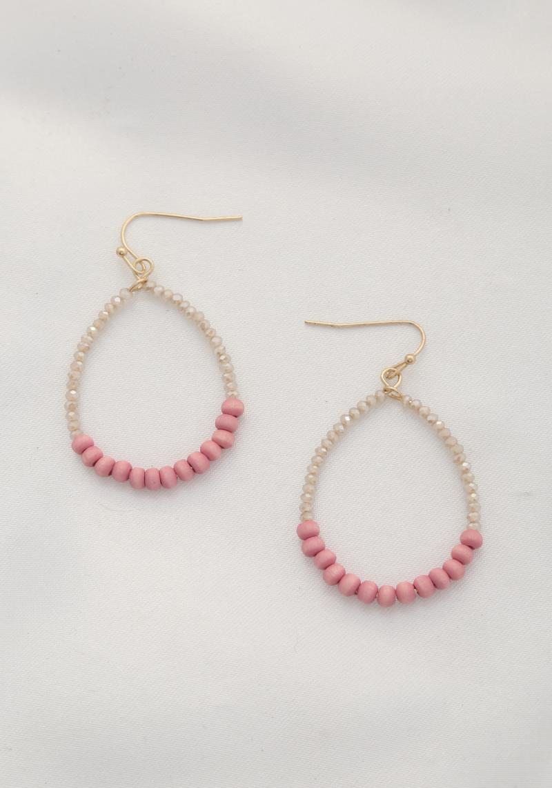 TEARDROP BEADED DANGLE EARRING