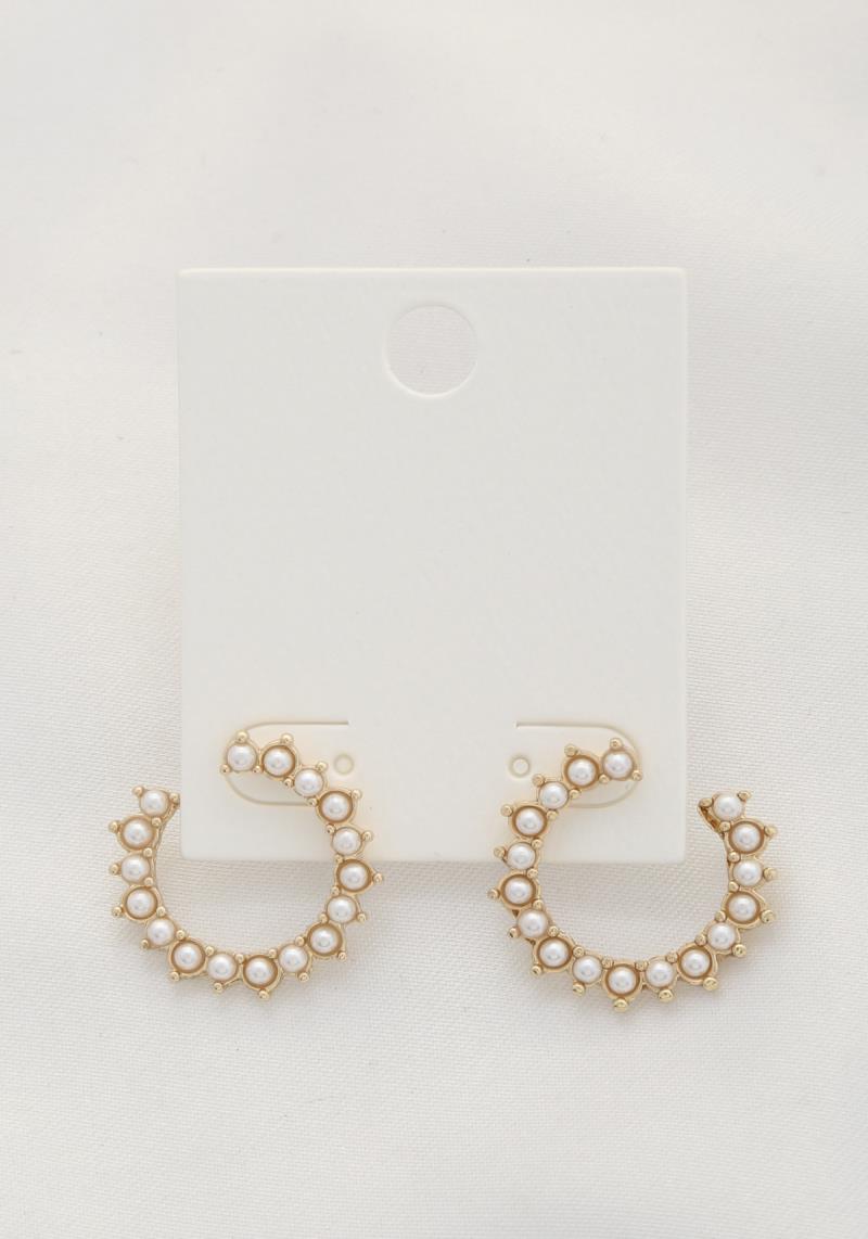 PERAL BEAD OPEN CIRCLE EARRING