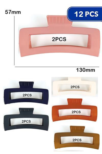 FASHION LARGE SIZE HAIR JAW CLIPS (12 UNITS)