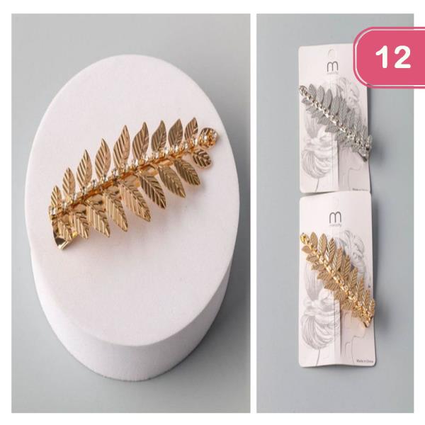 METAL LEAF HAIR PIN (12 UNITS)