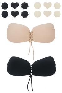 LACE UP BACKLESS BRA & NIPPLE COVER SETS (12PC SET)