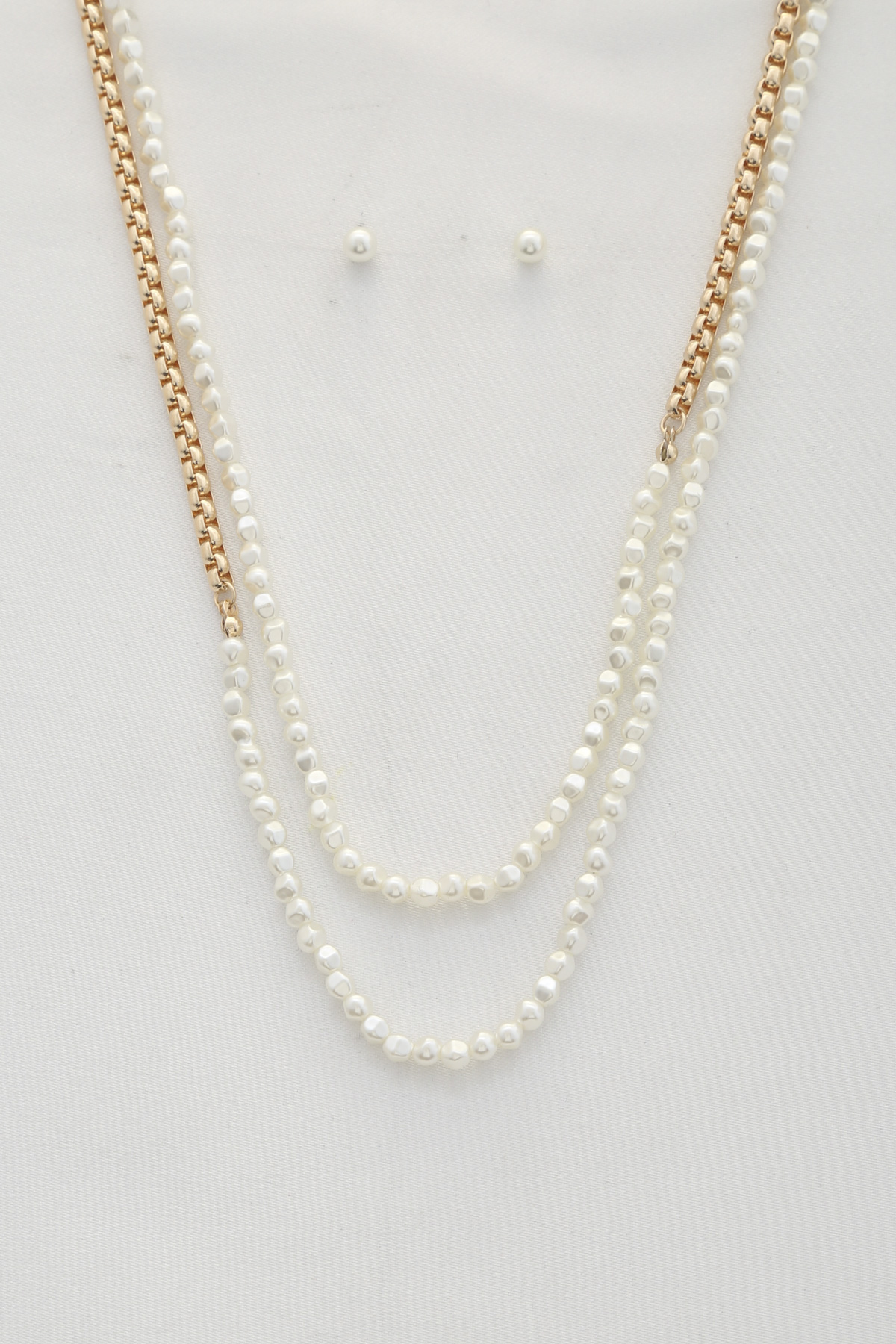 PEARL BEAD LAYERED NECKLACE
