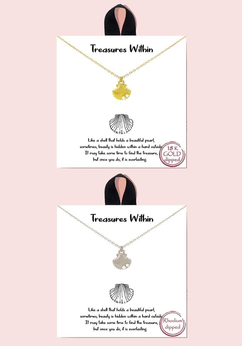 18K GOLD RHODIUM DIPPED TREASURES WITHIN NECKLACE