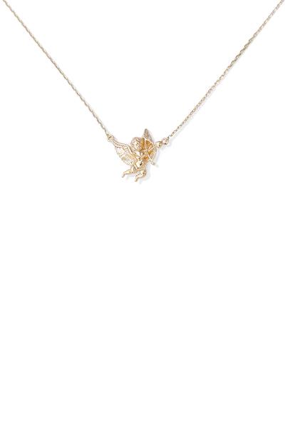 18K GOLD RHODIUM DIPPED BABY ANGEL NECKLACE