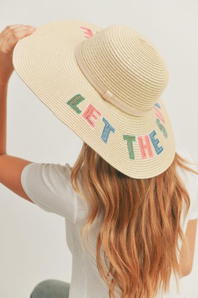 (ONLINE ONLY) SEQUIN LETTER LET THE SUN SHINE FLOPPY HAT