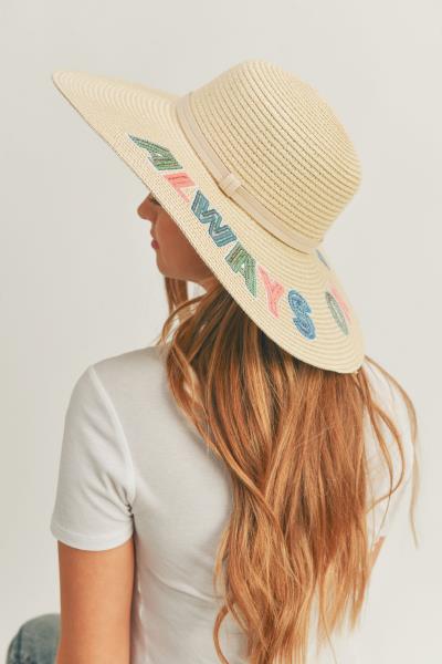 (ONLINE ONLI) SEQUIN LETTER ALWAYS ON VACAY FLOPPY HAT