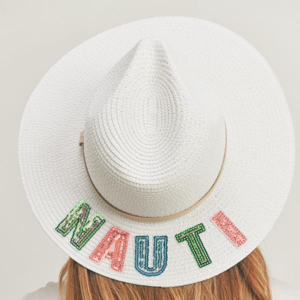 (ONLINE ONLY) SEQUIN LETTER NAUTI PANAMA HAT