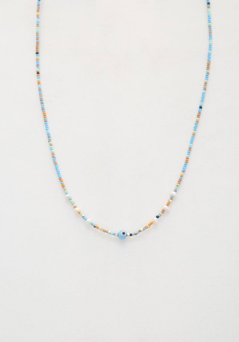 EYE BEAD DAINTY SEED BEAD NECKLACE