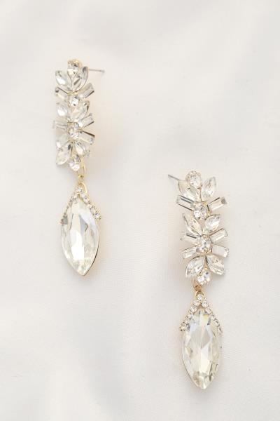 MARQUISE RHINESTONE DANGLE EARRING