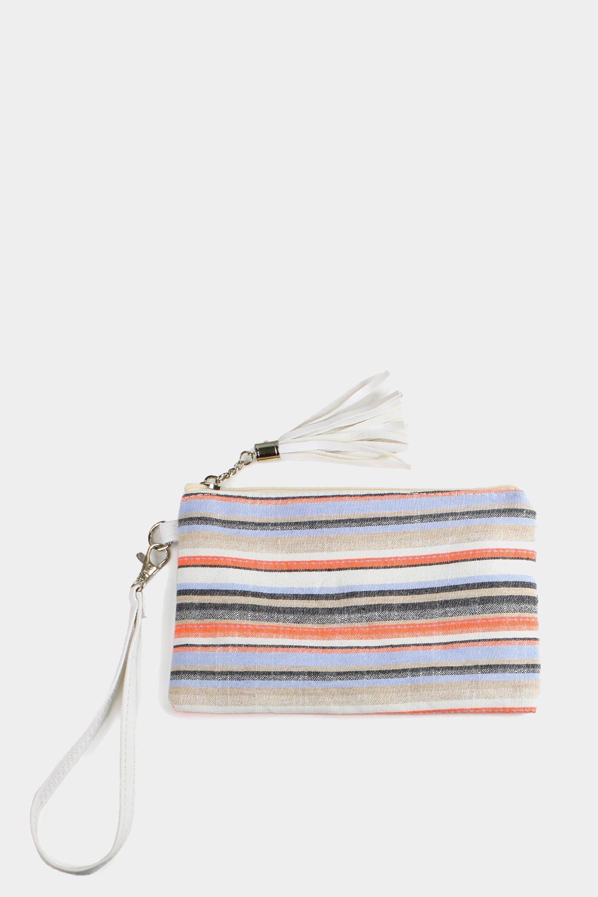 STRIPE WALLET W/WRISTLET