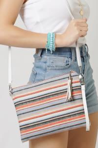 STRIPE CROSSBODY/CLUTCH BAG