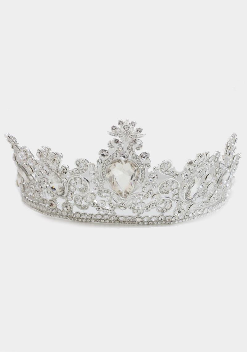 CRYSTAL STONE ACCENTED PRINCESS TIARA