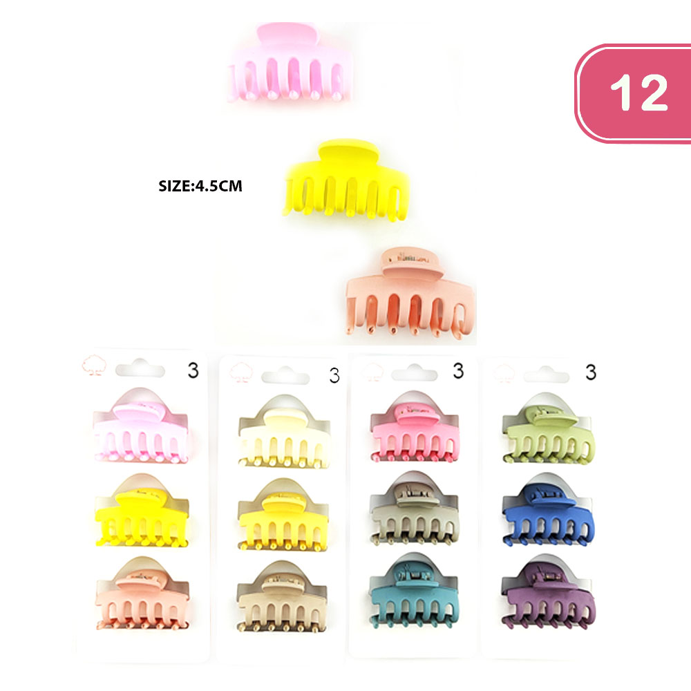 FASHION HAIR CLAW JAW CLIPS SET (12 UNITS)