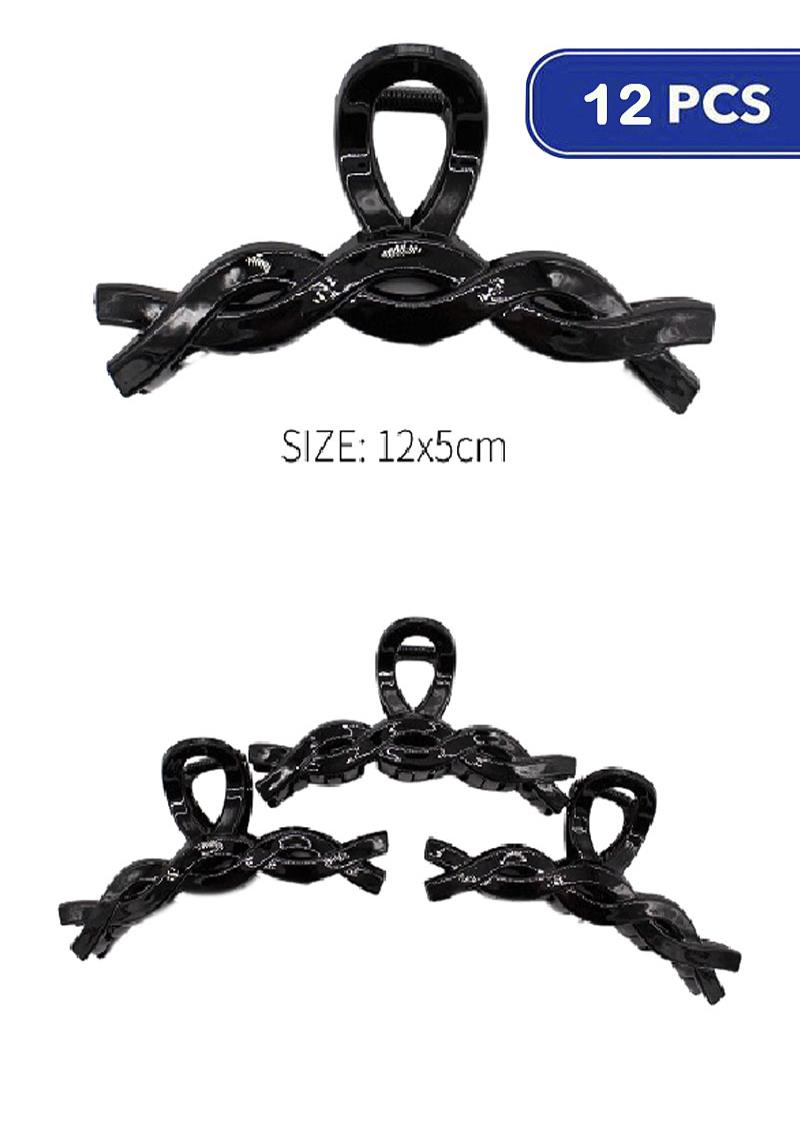 FASHION HAIR CLAW JAW CLIPS (12 UNITS)