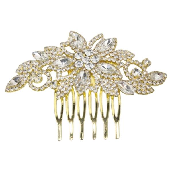 FLOWER RHINESTONE HAIR COMB