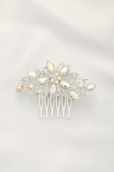 FLOWER RHINESTONE HAIR COMB