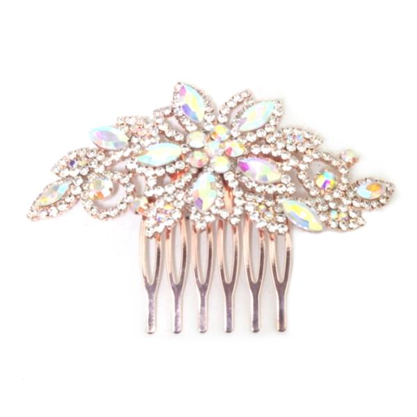 FLOWER RHINESTONE HAIR COMB