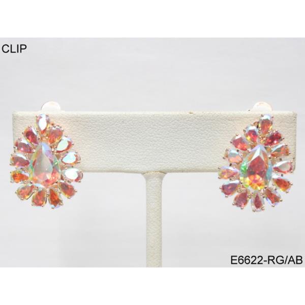 TEARDROP RHINESTONE CLIP EARRING