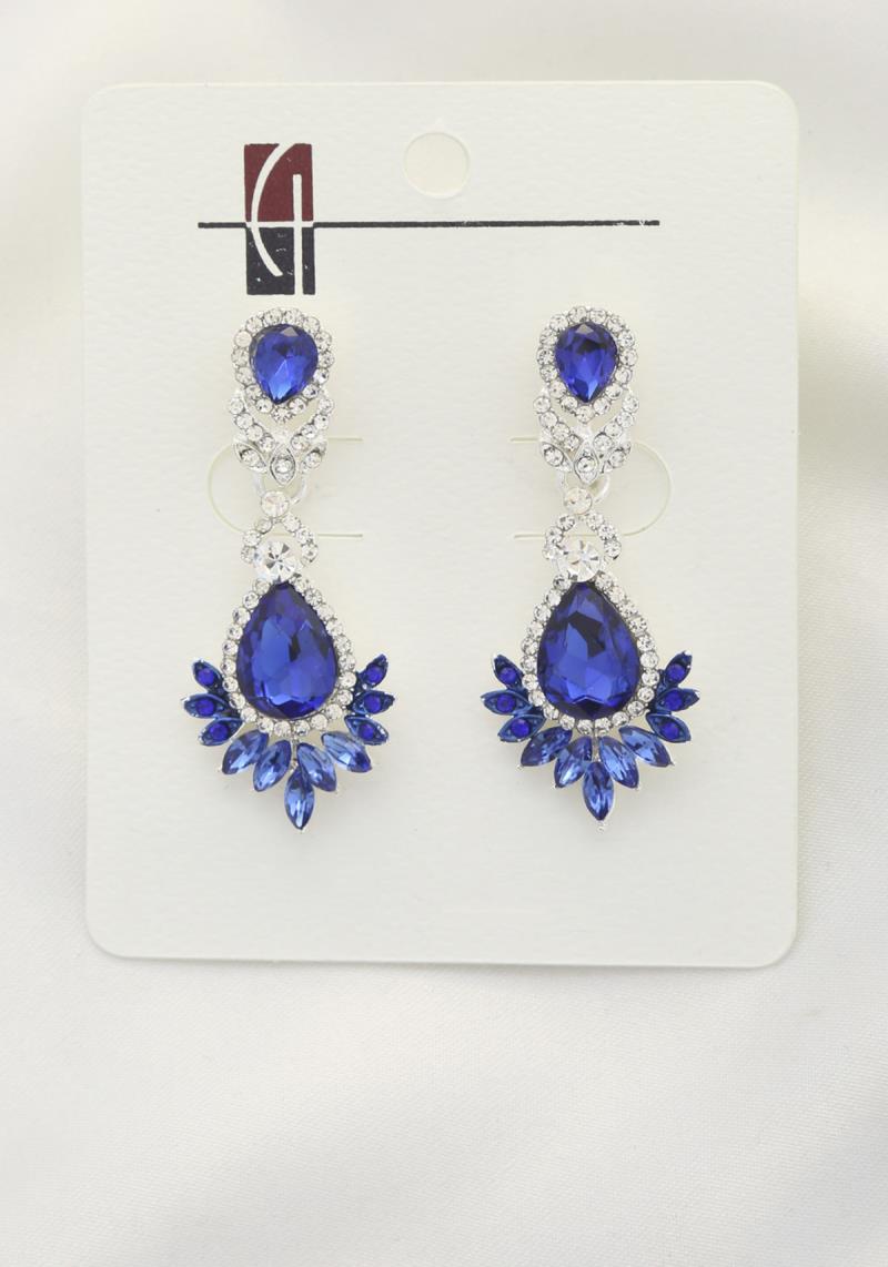 TEARDROP MARQUISE RHINESTONE DANGLE EARRING