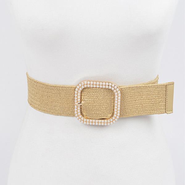 WEAVED PEARL BUCKLE BELT