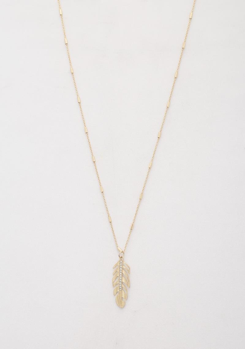 LEAF PENDANT METAL NECKLACE