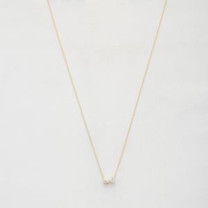 DOUBLE HEART CRYSTAL DAINTY NECKLACE