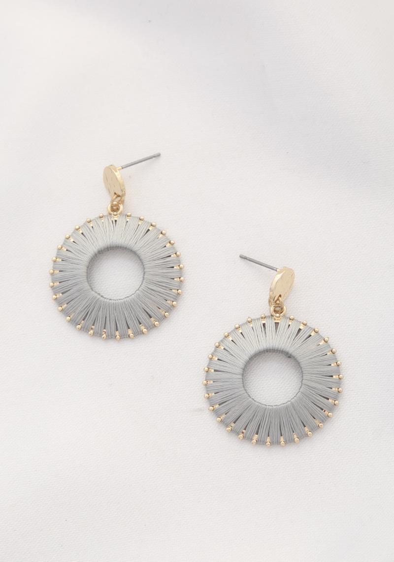 ROUND THREAD WRAPPED DANGLE EARRING