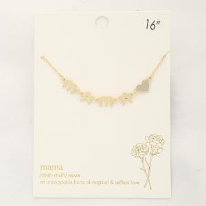 MAMA HEART METAL NECKLACE