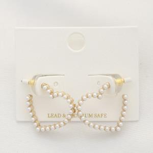 OPEN HEART PEARL BEAD EARRING