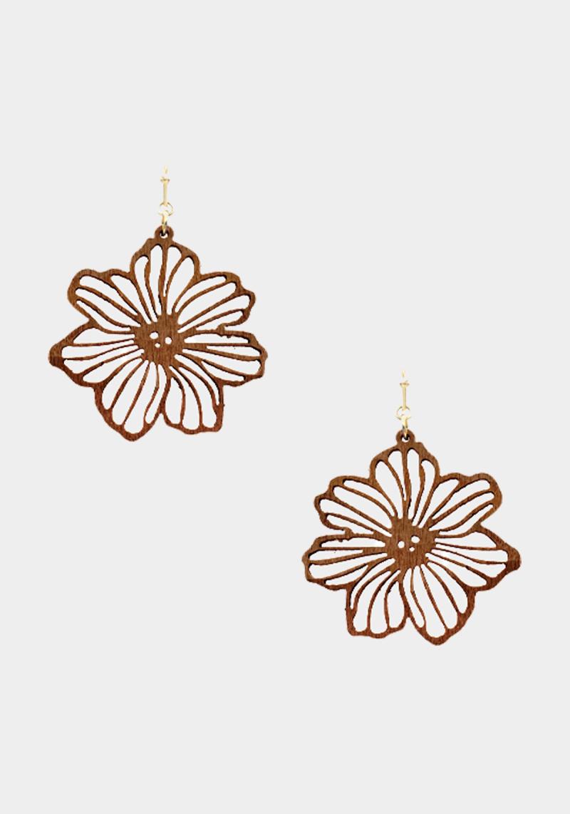 CUT PUT FLOWER DANGLE EARRING