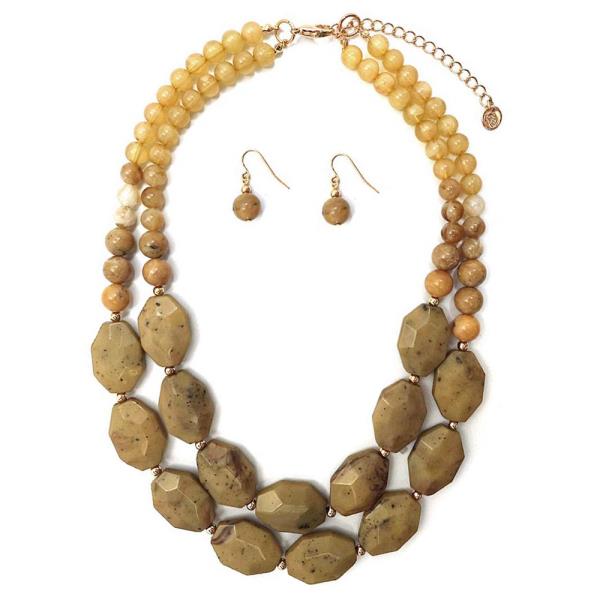 RESIN BEAD STATEMENT NECKLACE SET