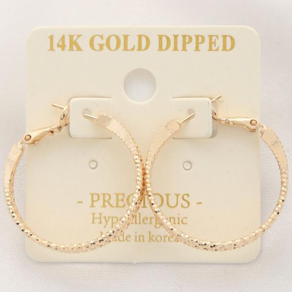 TRIPLE 14K GOLD DIPPED HOOP EARRING