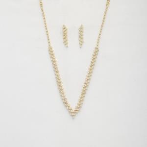 V SHAPE CRYSTAL NECKLACE