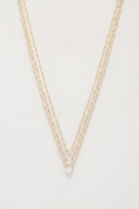 TRIPLE CRYSTAL OVAL LINK LAYERED NECKLACE