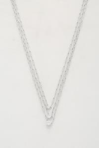 TRIPLE CRYSTAL OVAL LINK LAYERED NECKLACE