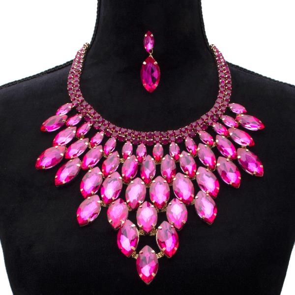 MARQUISE CRYSTAL BIB NECKLACE