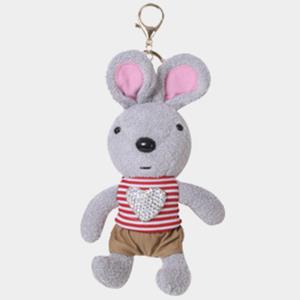 RHINESTONE HEART DRESSED BUNNY DOLL KEYCHAIN
