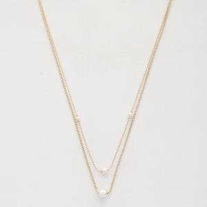 PEARL BEAD LAYERED NECKLACE