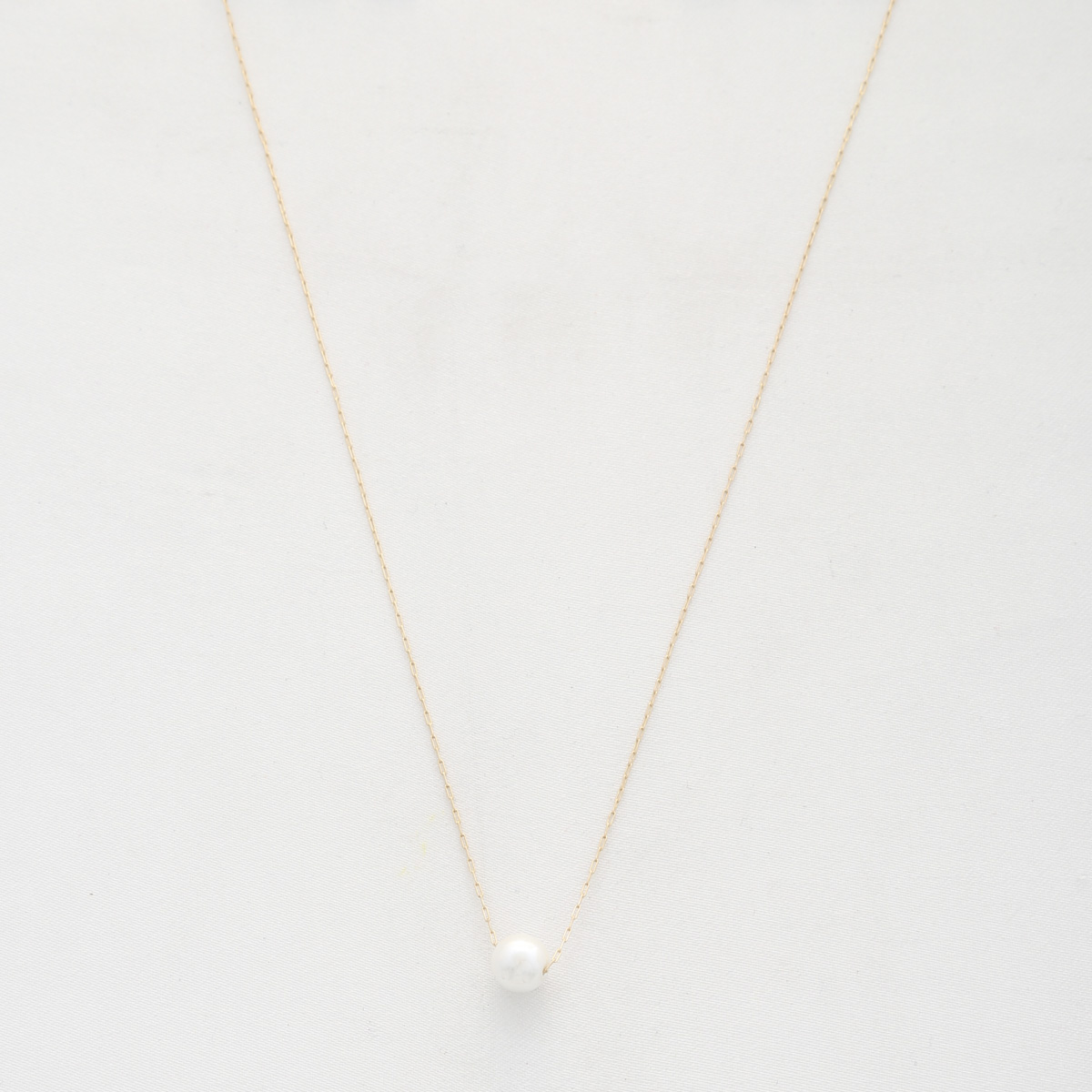 PEARL BEAD DAINTY LINK NECKLACE