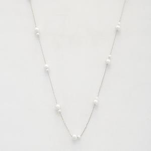 DOUBLE PEARL BEAD STATION NECKLACE