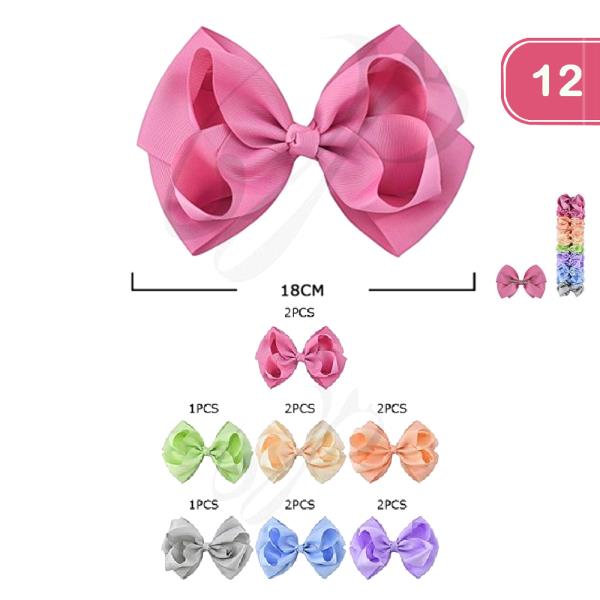 FASHION RIBBON HAIR BOW (12 UNITS)