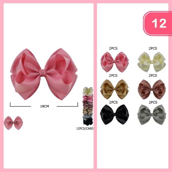 FASHION RIBBON HAIR BOW (12 UNITS)