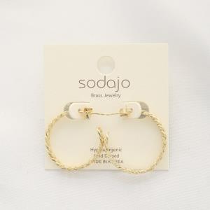 SODAJO BRAIDED LINK OPEN HOOP EARRING