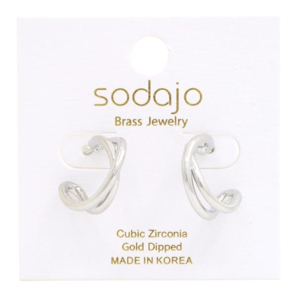 SODAJO GOLD DIPPED  CRISS CROSS METAL EARRING