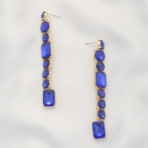 EMERALD ROUND CRYSTAL DANGLE EARRING